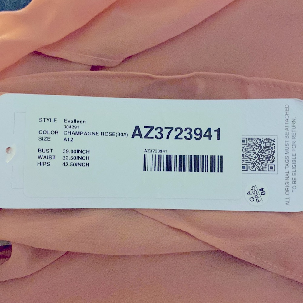 NWT Azazie Evalleen A-Line Pleated Chffon - Picture 7 of 7